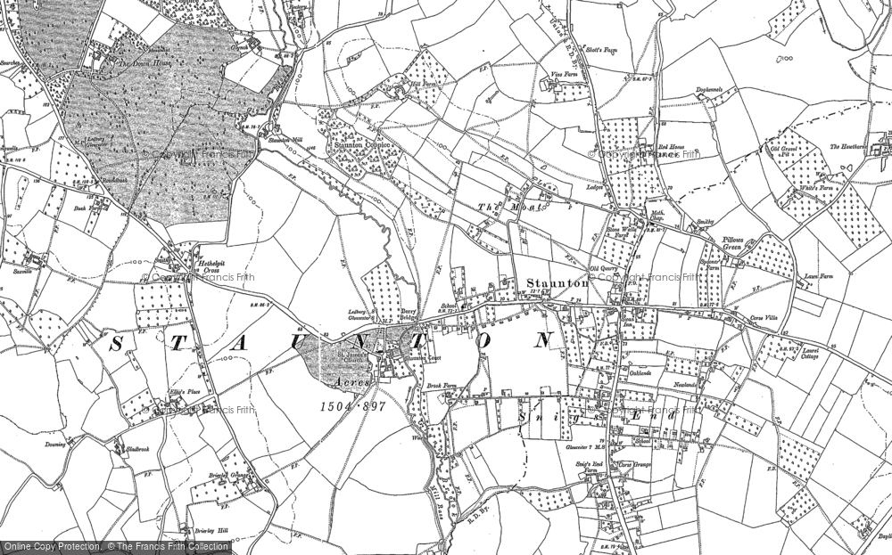Old Map of Historic Map covering Sladbrook in 1900