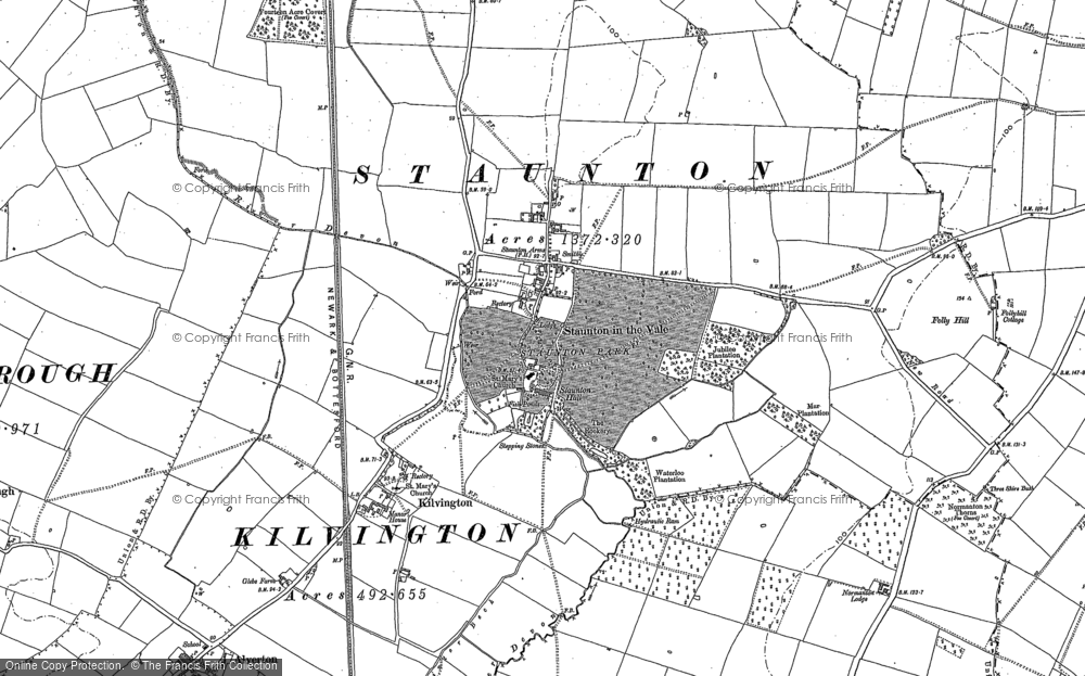 Old Map of Staunton in the Vale, 1887 in 1887