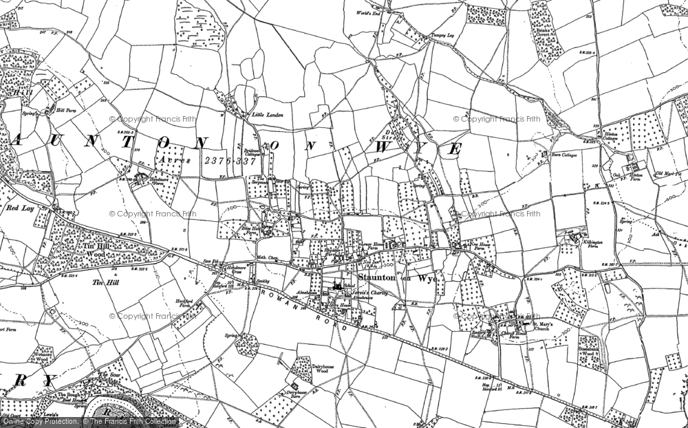 Old Map of Staunton on Wye, 1886 in 1886