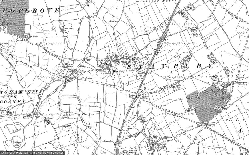 Old Map of Staveley, 1890 - 1892 in 1890