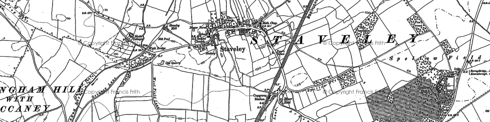 Old map of Staveley in 1890
