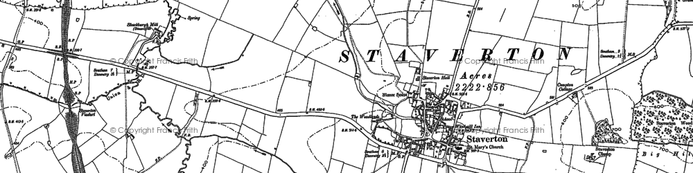 Old map of Staverton in 1883