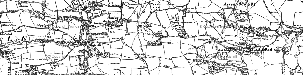 Old map of Stawley in 1887