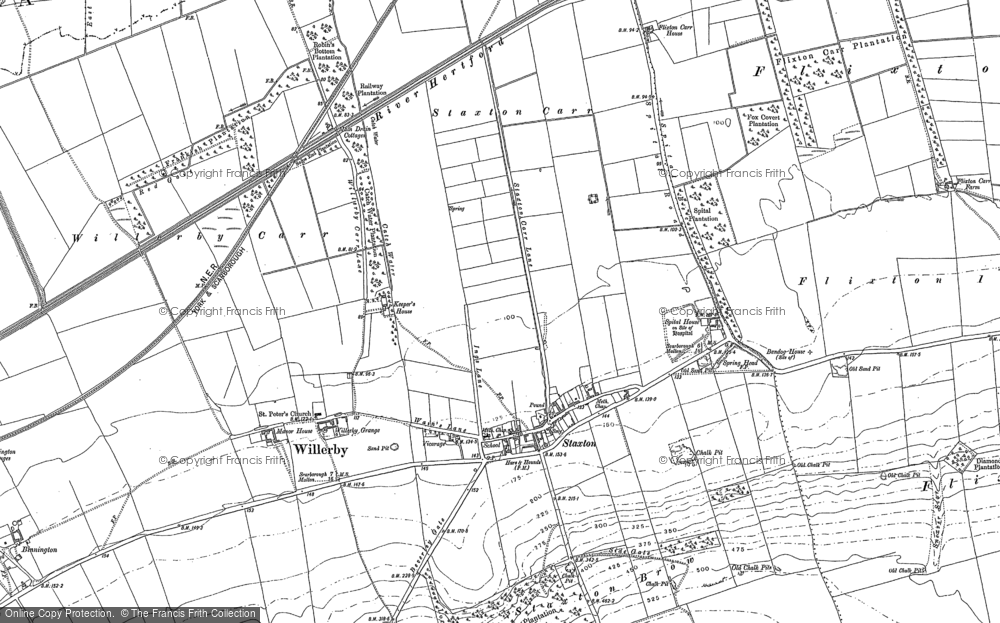 Old Map of Historic Map covering Willerby Carr in 1889