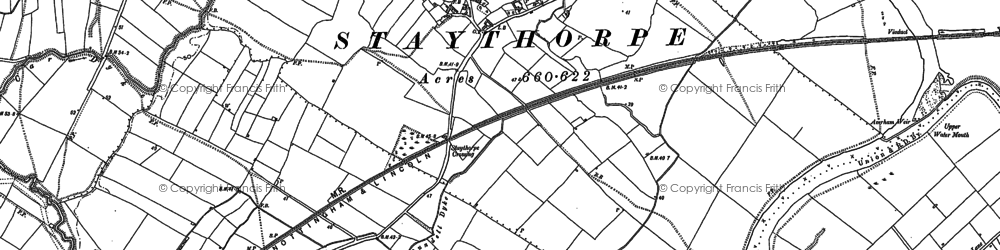 Old map of Staythorpe in 1895
