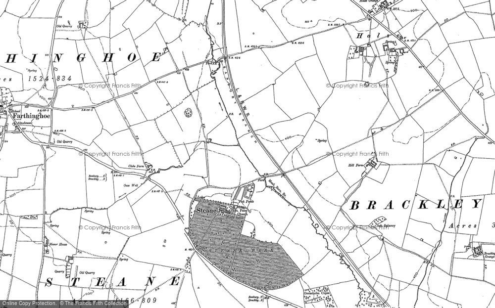 Old Map of Steane, 1883 - 1898 in 1883