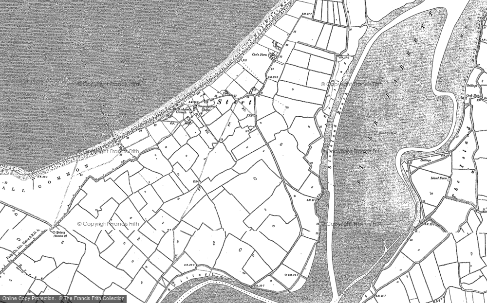 Old Map of Steart, 1886 in 1886
