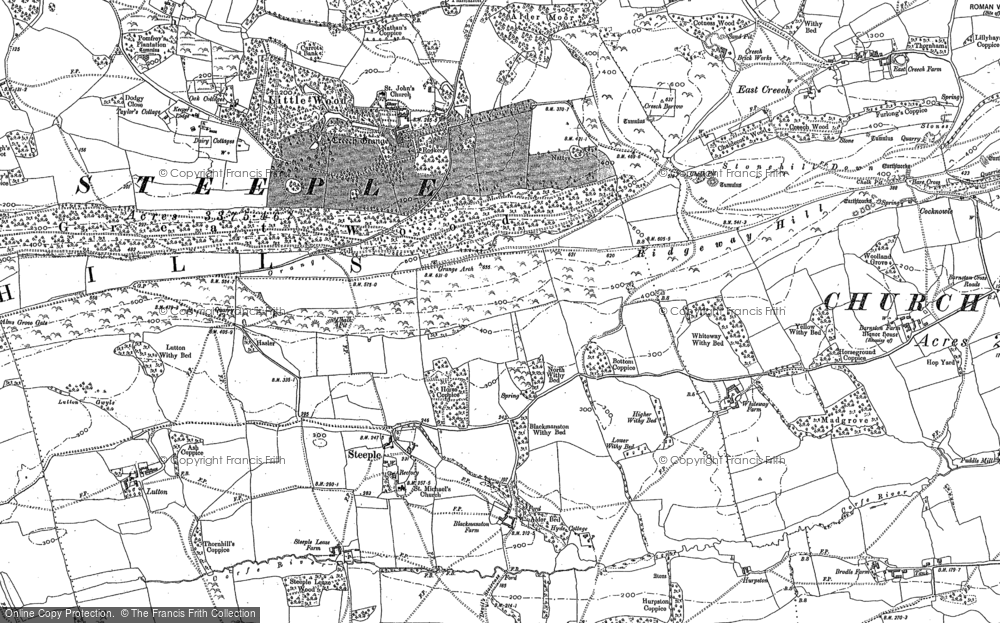 Old Map of Historic Map covering Purbeck Hills in 1900