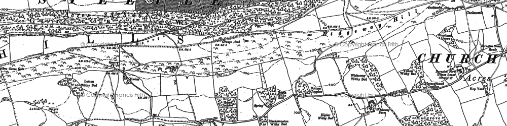 Old map of Purbeck Hills in 1900