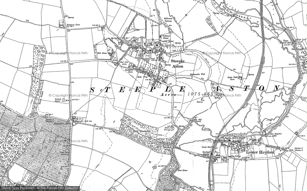 Old Map of Steeple Aston, 1898 in 1898