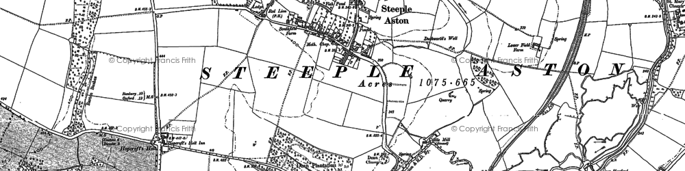 Old map of Steeple Aston in 1898