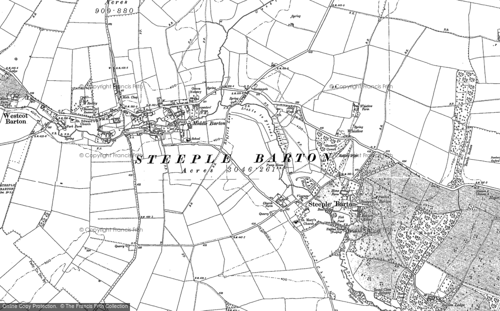 Old Map of Historic Map covering Barton Abbey in 1898