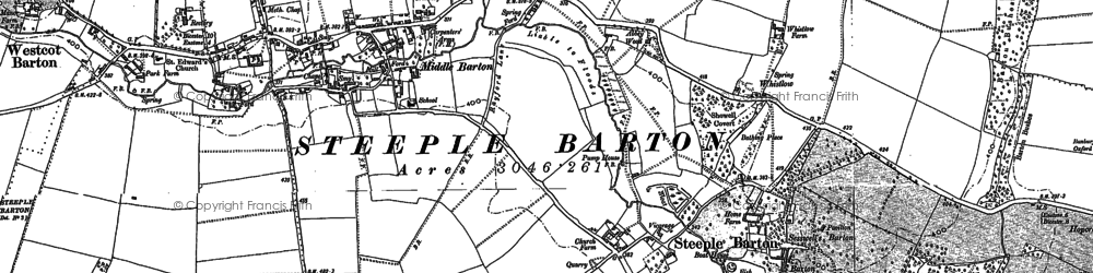 Old map of Steeple Barton in 1898