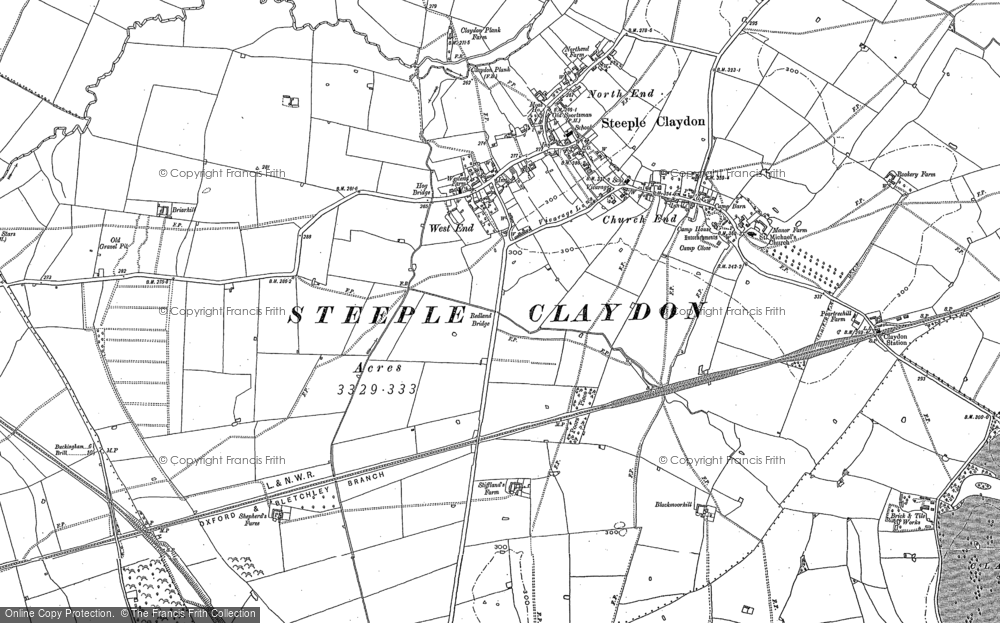 Old Map of Steeple Claydon, 1898 in 1898