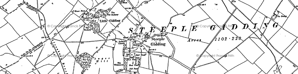 Old map of Steeple Gidding in 1887