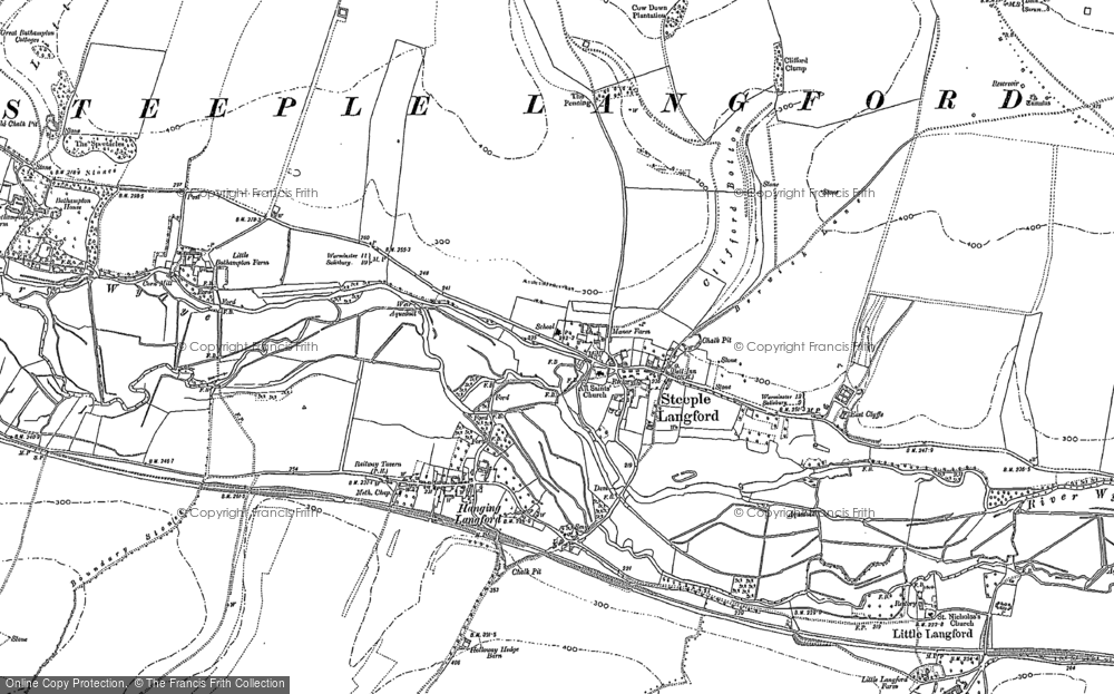 Old Map of Historic Map covering Yarnbury Castle (Fort) in 1899