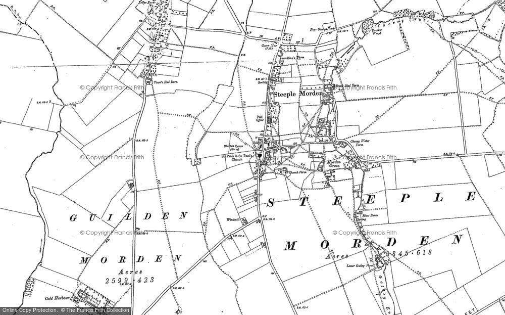 Old Map of Steeple Morden, 1900 - 1901 in 1900