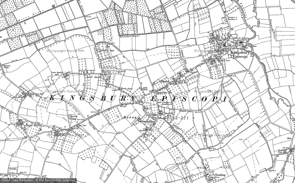 Old Map of Historic Map covering Lower Burrow in 1886