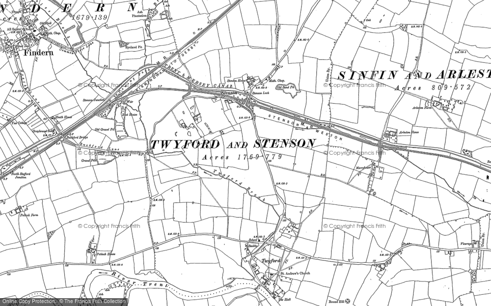 Old Map of Stenson, 1881 - 1899 in 1881