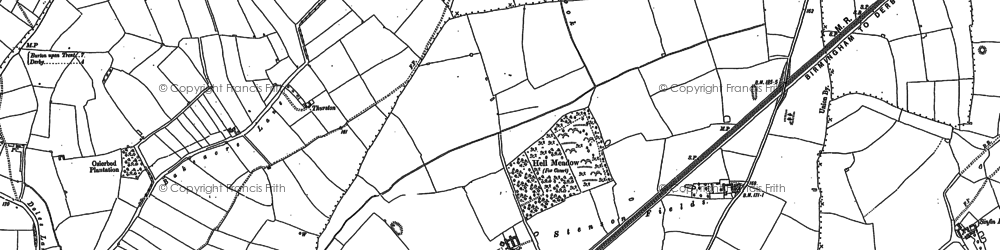 Old map of Stenson Fields in 1881