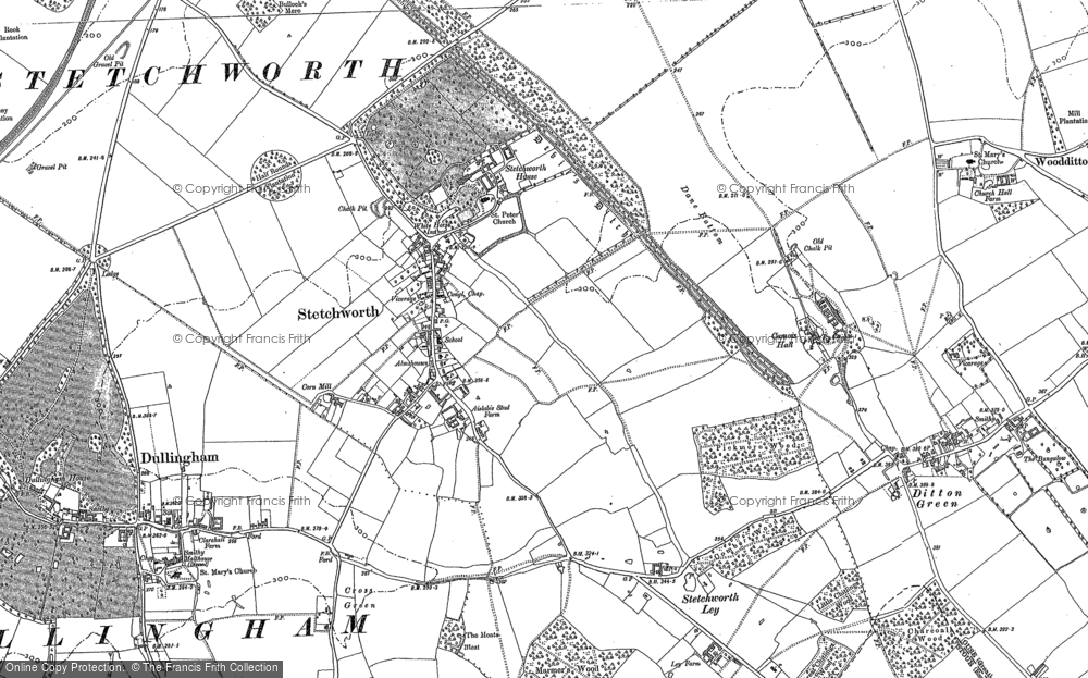Old Map of Stetchworth, 1901 in 1901