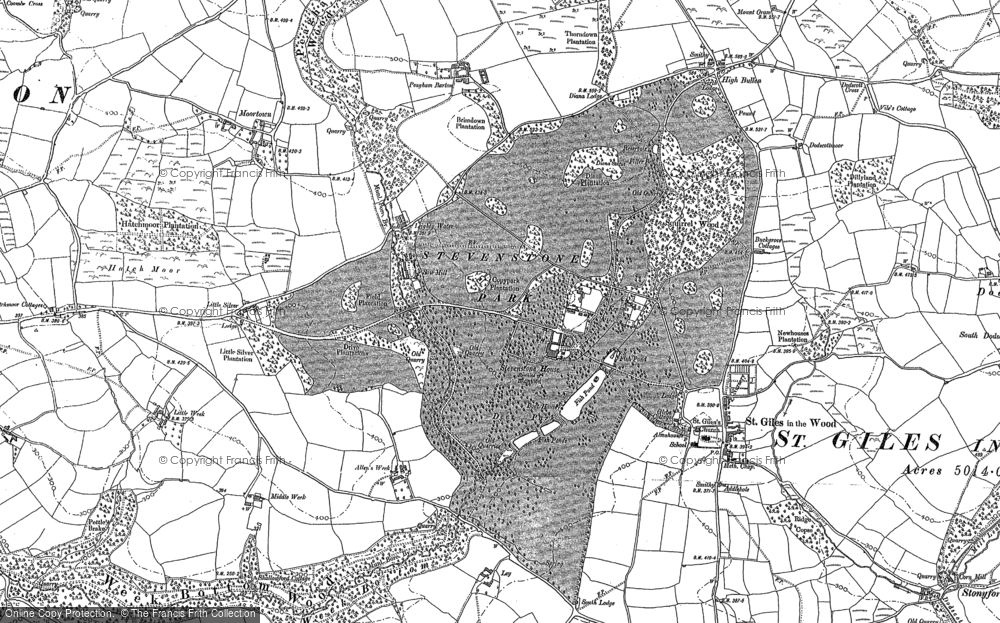 Old Map of Stevenstone, 1886 in 1886