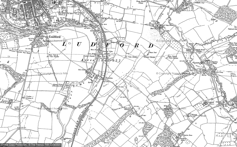 Old Map of Historic Map covering Tinkers Hill in 1884