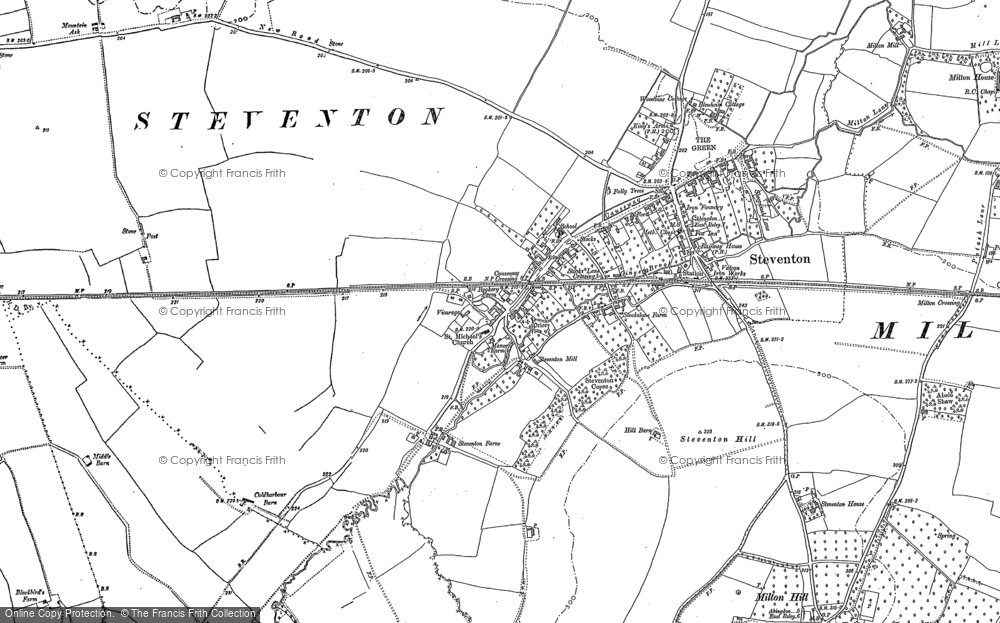 Old Map of Steventon, 1898 in 1898