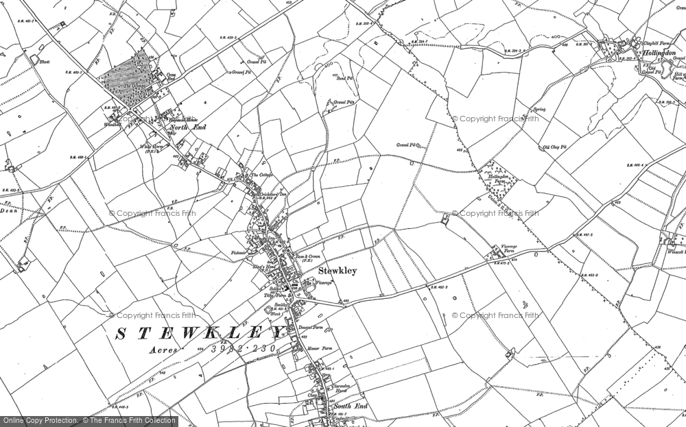 Old Map of Historic Map covering Blackend Spinney in 1898