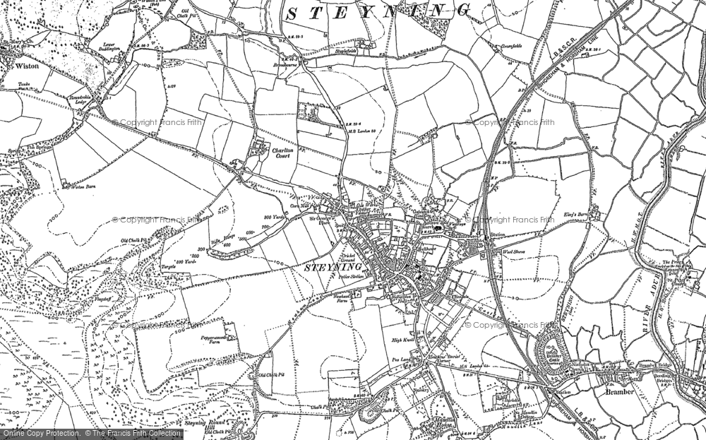 Old Map of Steyning, 1875 - 1896 in 1875