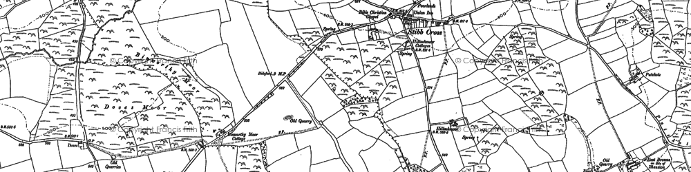 Old map of Stibb Cross in 1884