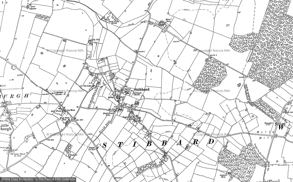 Old Map of Stibbard, 1885 in 1885