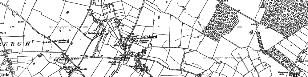 Old map of Stibbard in 1885