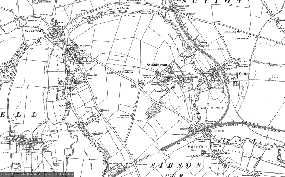 Old Map of Stibbington, 1885 - 1899 in 1885