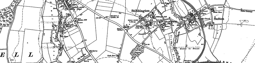 Old map of Stibbington in 1885