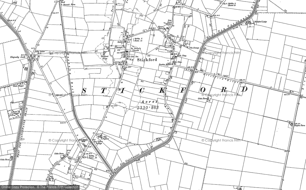 Old Map of Stickford, 1887 in 1887