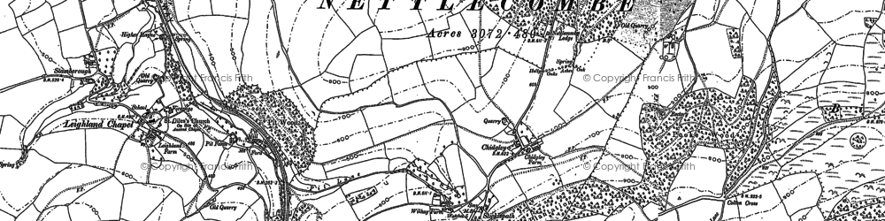 Old map of Nettlecombe in 1887