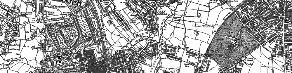 Old map of Cotteridge in 1882