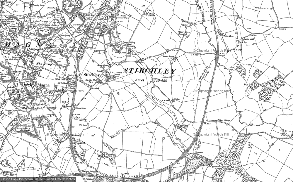 Old Map of Stirchley, 1882 in 1882
