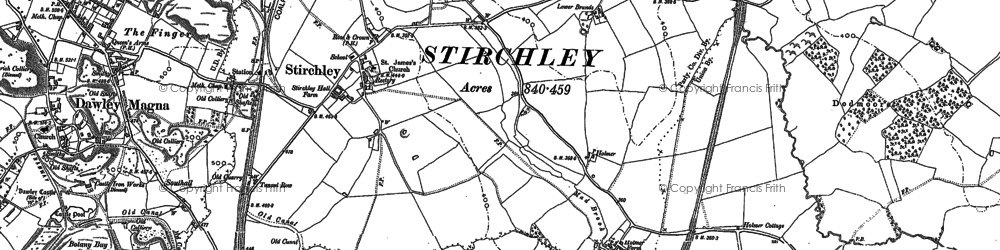 Old map of Stirchley in 1882