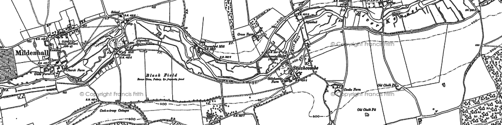 Old map of Stitchcombe in 1899