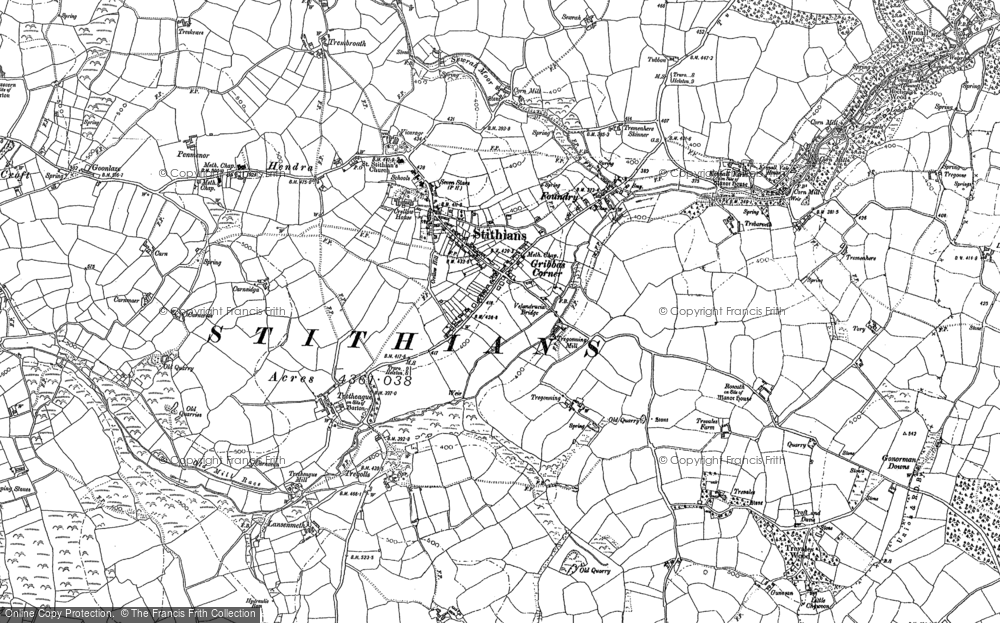Old Map of Stithians, 1878 - 1906 in 1878