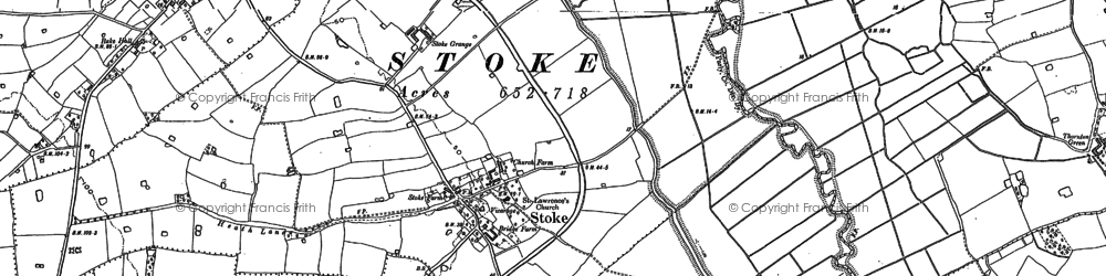 Old map of Stoak in 1884