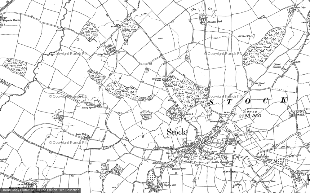 Old Map of Historic Map covering Buttsbury in 1895