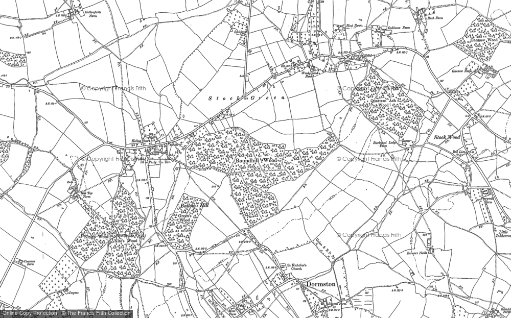 Old Map of Stock Green, 1884 - 1903 in 1884