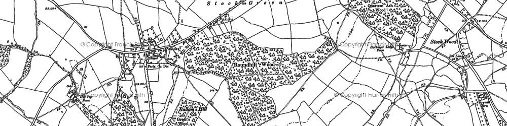 Old map of Stock Green in 1884