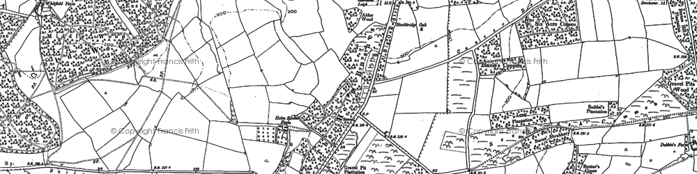 Old map of Stockbridge Oak in 1886