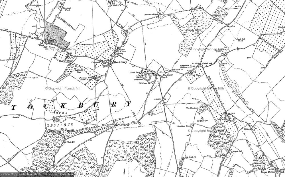 Old Map of Historic Map covering Borden Hill in 1895