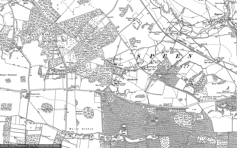 Stockross Speen Bagnor old map Berkshire 1913: 34SE 