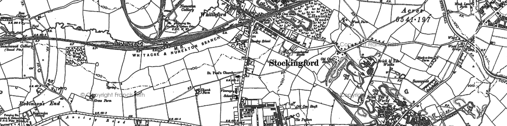Old map of Stockingford in 1902